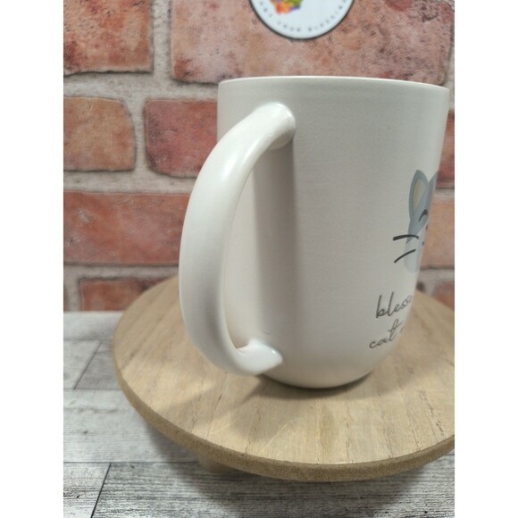 Blessed and Cat Obsessed Coffee Mug Cup Better Living Cat Face Print Inside New - Picture 5 of 7